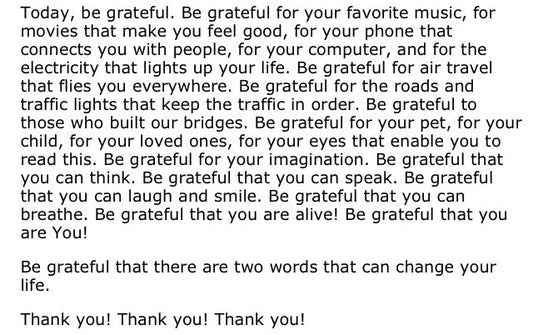 Today, be grateful.