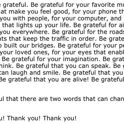 Today, be grateful.